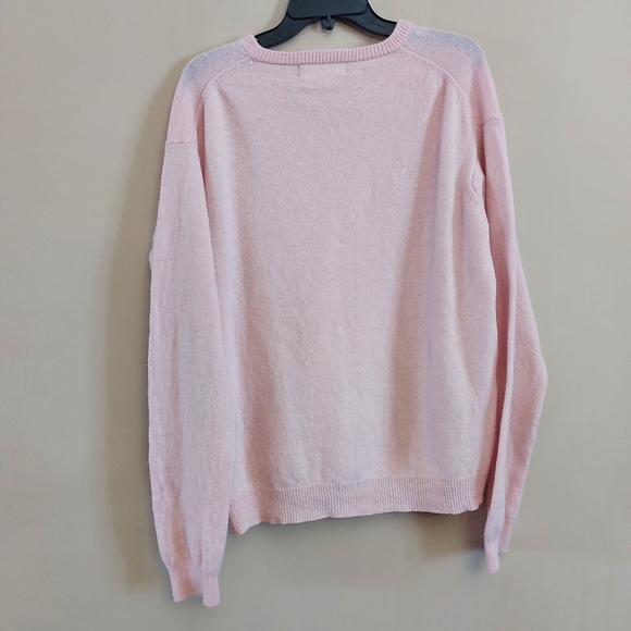 Woolovers Wool Pink Oversized V Neck Sweater Size medium - Picture 7 of 7